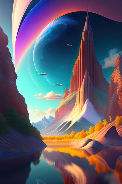 3D Abstract Fantasy Landscape