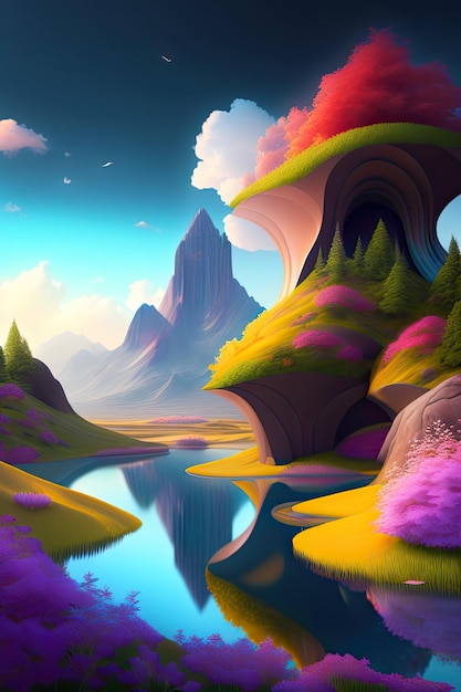 3D Abstract Fantasy Landscape