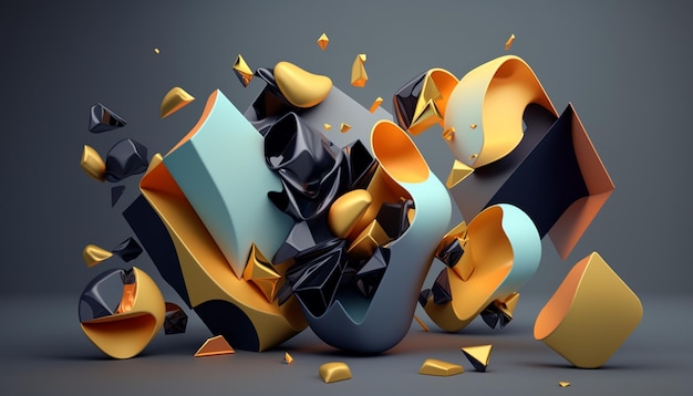 3d_Abstract_floating_shapes Generatieve AI