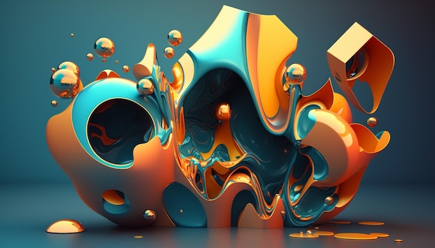 3d_Abstract_floating_shapesジェネレーティブ AI