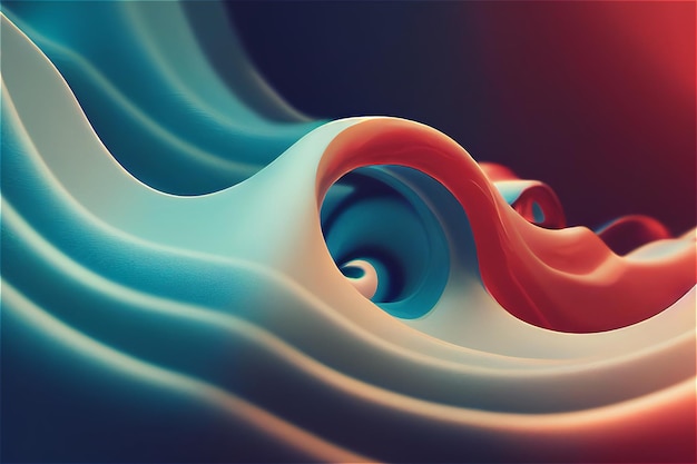 A 3D abstract flowing banner background with spiral