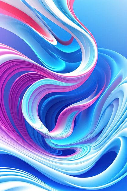 3d Abstract flowing fluid illustration
