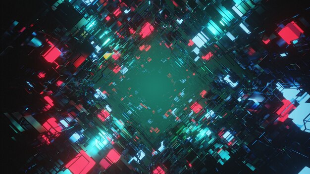 3D抽象的な未来的な壁紙と背景デザイン