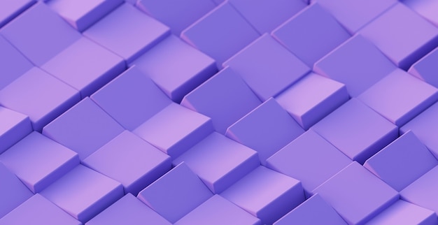 3d abstract geometric lavender background. a bright contemporary minimalistic backdrop with a voluminous purple texture. a futuristic surface with a mosaic of cubes.