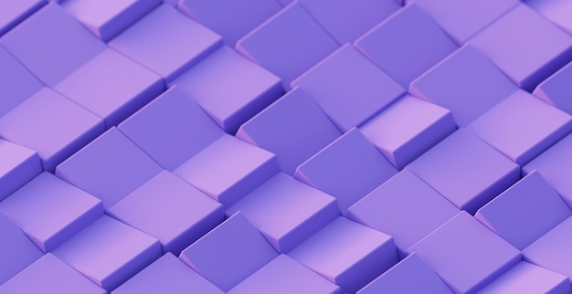 3d abstract geometric lavender background. A bright contemporary minimalistic backdrop with a voluminous purple texture. A futuristic surface with a mosaic of cubes.