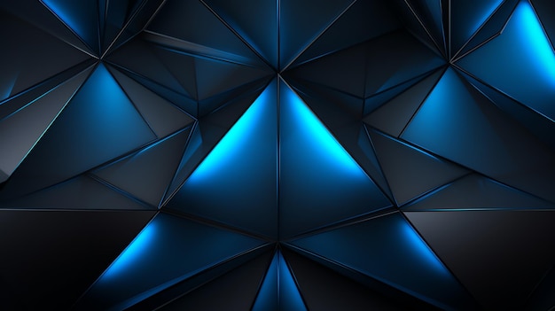 3D abstract geometric triangle blue