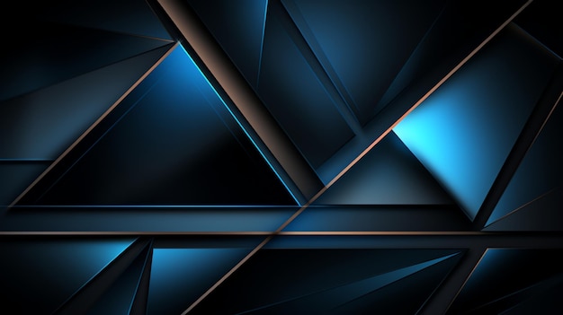 3D abstract geometric triangle blue