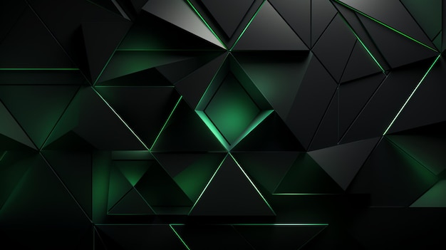 3D abstract geometric triangle green