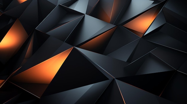 3D абстрактный геометрический треугольник оранжевый