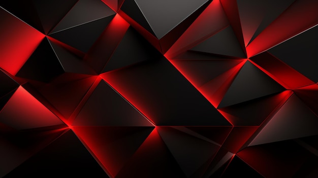 3D abstract geometric triangle red