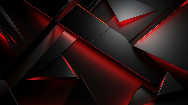 3D abstract geometric triangle red