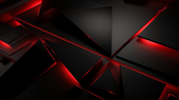 3D abstract geometrisch driehoeksrood