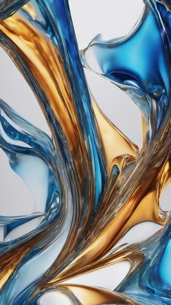 3D アブストラクト グラス フォロー ホワイト フォロー グラディエント グラス ブルー ディスプレッション デザイン エレメント