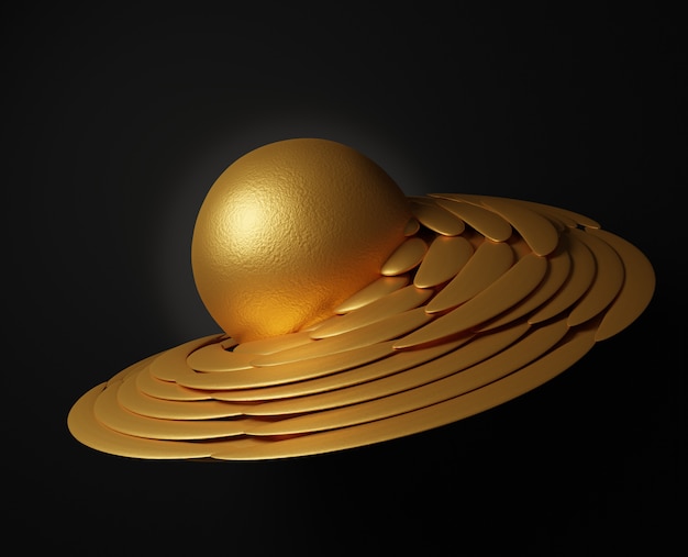 3D abstract gouden bol