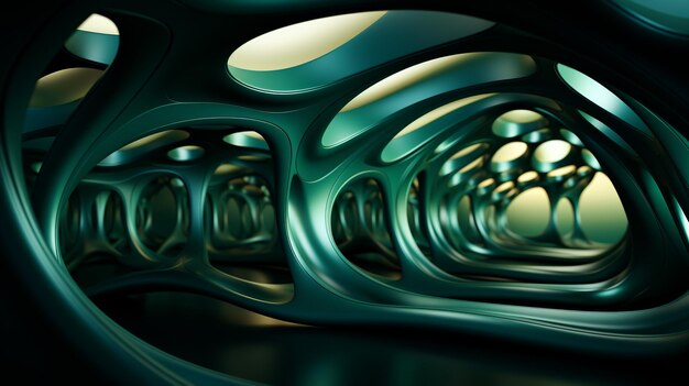 3d abstract green structure