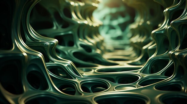 3d abstract green structure