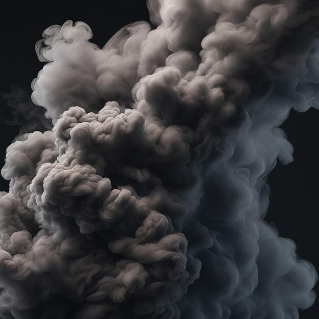 3d Abstract illustration of flowing Black Smoke