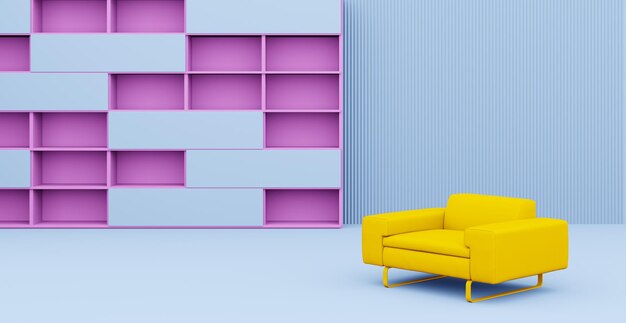 3d Abstract interior Interior template Bright color in the interior