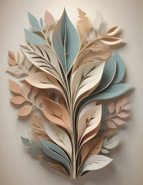 3D Abstract Leaf Art