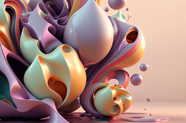 3d abstract minimal futuristic background Generative Ai