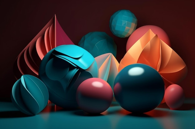 3d abstract minimal geometric forms