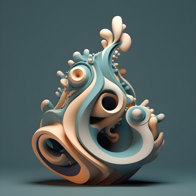 3d abstract organic shape