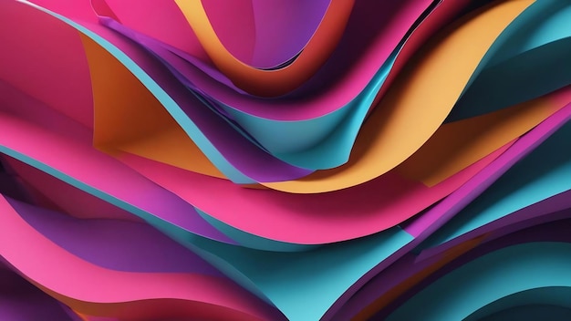 3d abstract paper curved background design