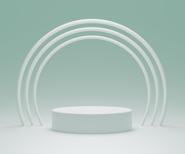 3D abstract podium met ringen
