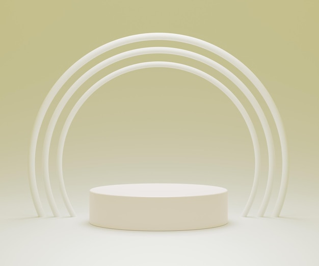 3D abstract podium with rings