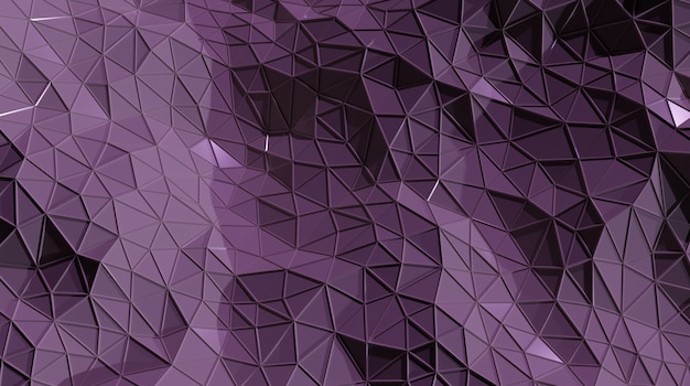 Photo 3d abstract purple seamless triangular cystalline background