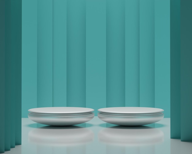 3D abstract rounded podiums