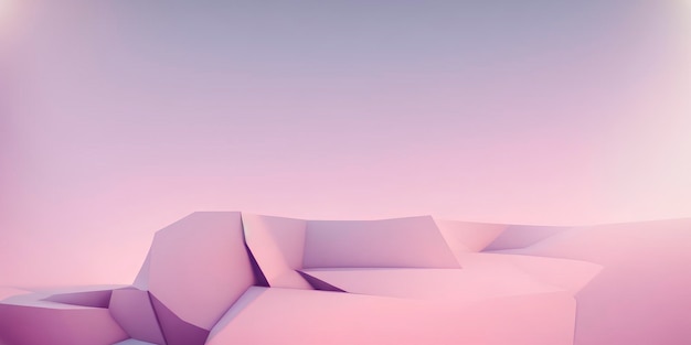 3D abstract roze landschap