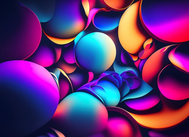 Photo 3d abstract shape background with a mixture of colors