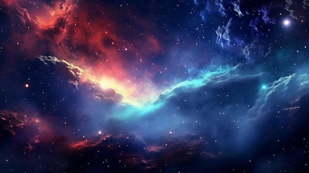 3d abstract space sky with stars and nebula