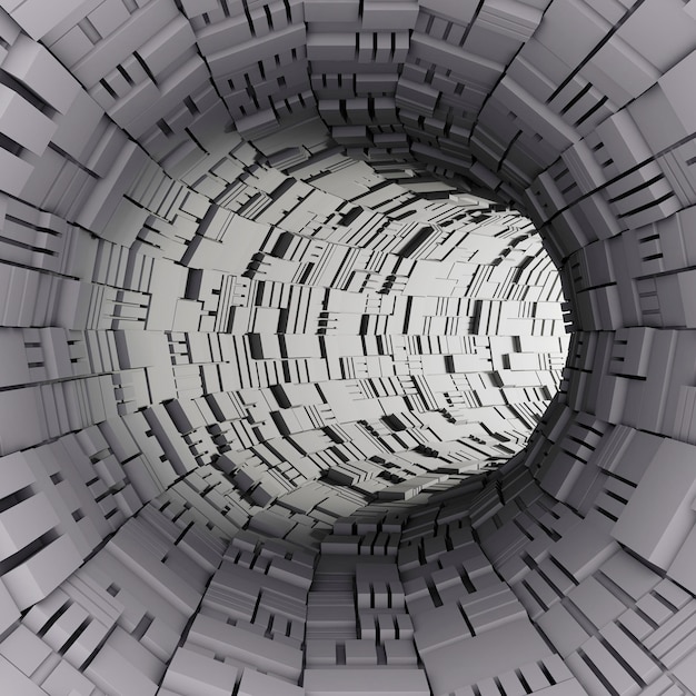 3d abstract tunnel render