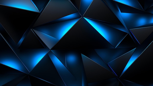 3D abstract wallpapeer triangle glows modern blue