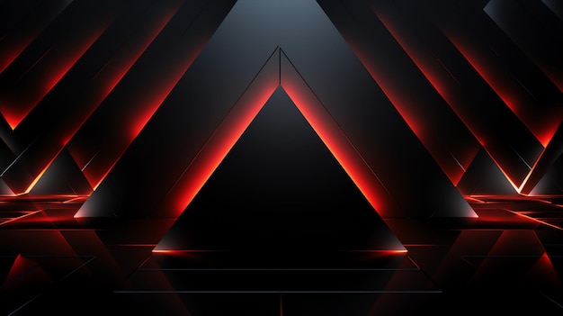 3D abstract wallpapeer triangle glows modern red