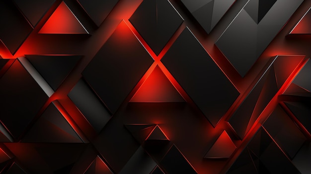 Photo 3d abstract wallpapeer triangle glows modern red