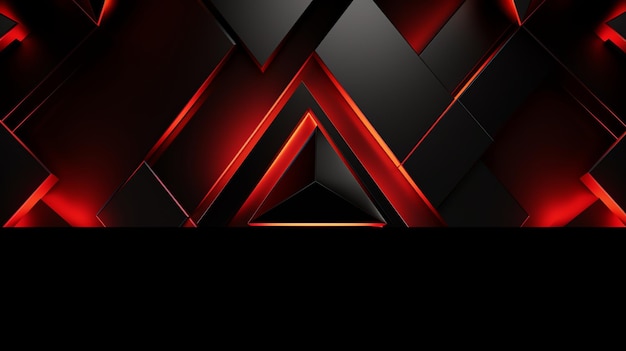 3D abstract wallpapeer triangle glows modern red