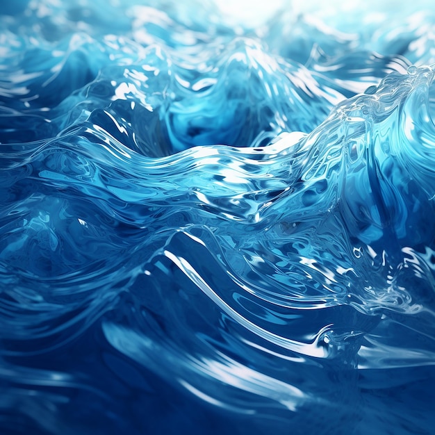 Photo 3d abstract water wave blue background wallpaper design