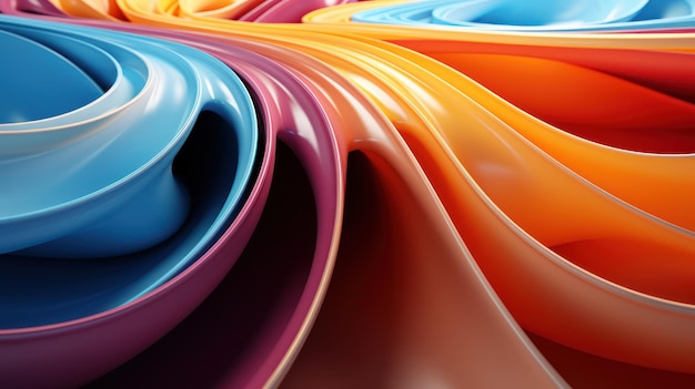 3D abstract waves forming a fluid and dynamic background