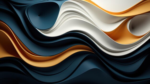 3D abstract waves forming a fluid and dynamic background