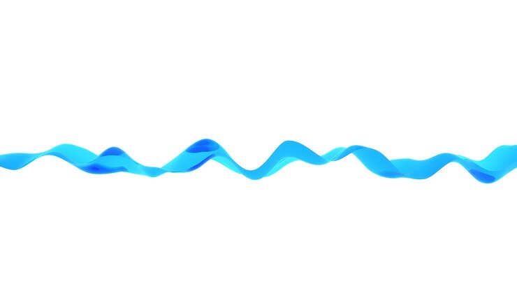 3d abstract wavy isolated background Colored blue wave or line in the flow of motion and vibration