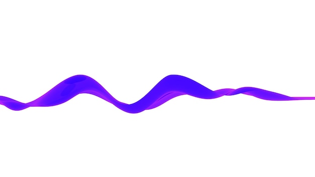 3d 추상 물결 모양의 격리 된 배경 색깔의 보라색 물결 또는 모션 및 진동의 흐름에 선