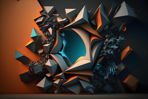 3d abstracte achtergrond Generatieve AI