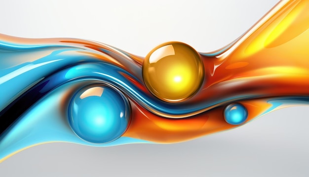 3D abstracte achtergrond met heldere vloeistof en bubbels