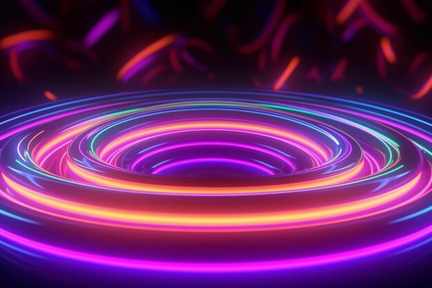 3d abstracte achtergrond met neonlicht