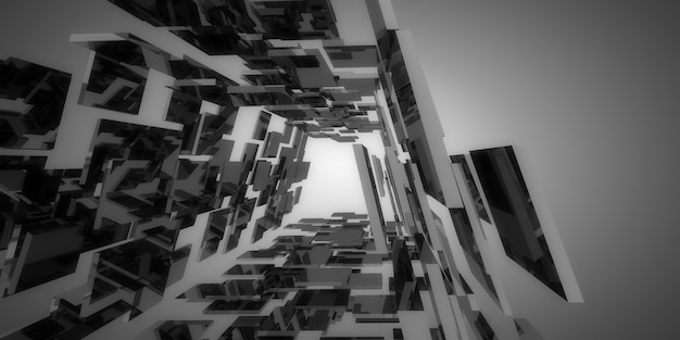 3D abstracte achtergrond met neonlichten. neontunnel. .ruimte constructie. .3d illustratie33