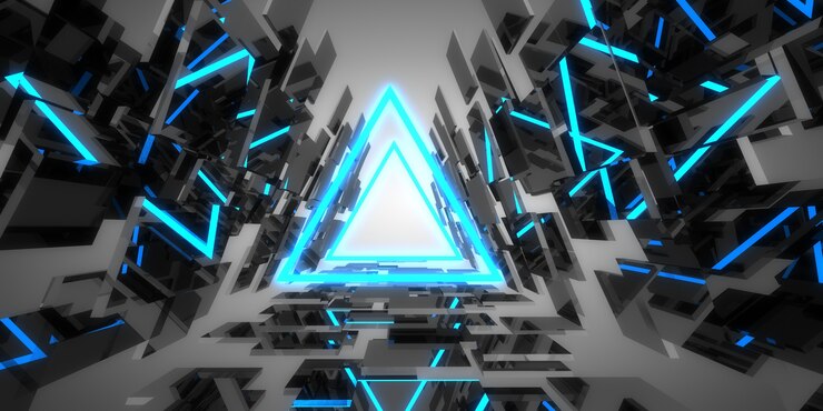 3D abstracte achtergrond met neonlichten. neontunnel. .ruimte constructie. .3d illustratie33