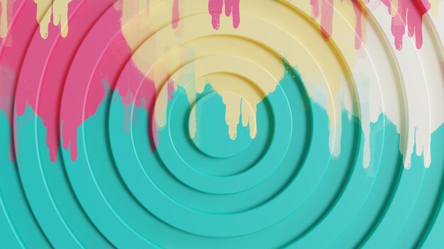 3d abstracte kleurrijke verf cirkel achtergrond